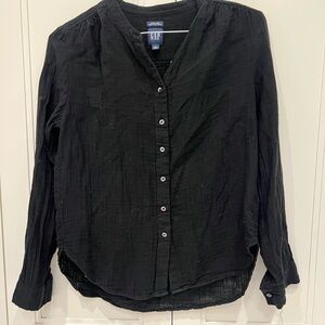 GAP Black Button-Up Muslin Shirt